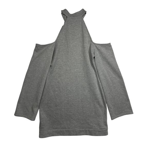 Michael Costello x Revolve Cold Shoulder Mini Dress Gray Designer Sweatshirt M - Picture 6 of 16